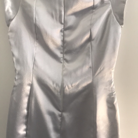 Haiying Snider, Size 4 Metallic Gray 100% Silk Mini Dress - Picture 8 of 12